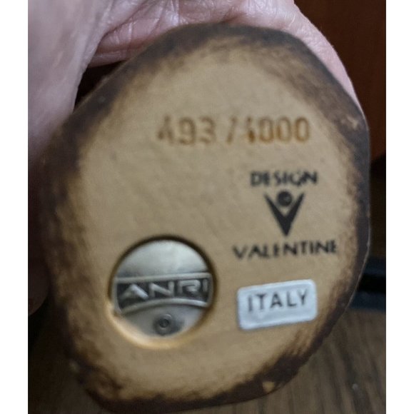 Vtg ANRI Yuletide Cheer Wood Carving Girl & Basket Figurine Signed Christmas - Picture 10 of 13